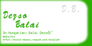 dezso balai business card